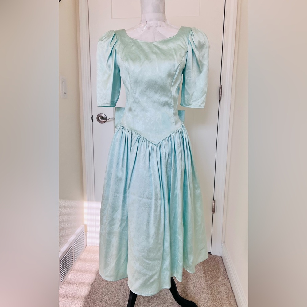Gunne Sax Vintage Mint Green Bridesmaid/Prom Dress Sz 7.